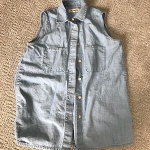 Madewell chambray button up tank xxs